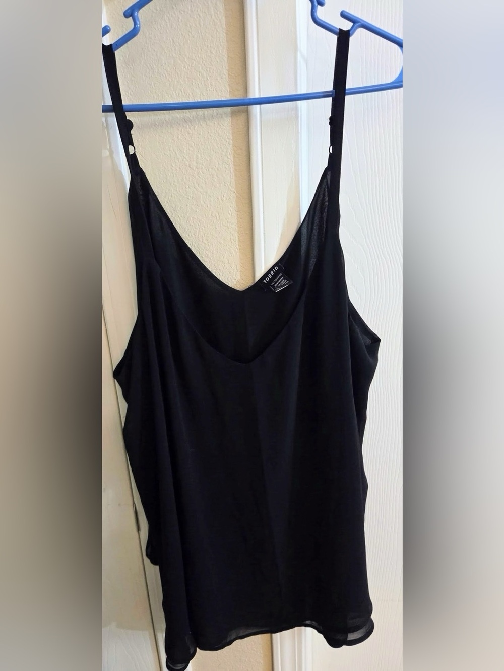 🔥🏷️Torrid Womens Black Chiffon Double Layer Camisole V-Neck Tank Top Size 4 Plus